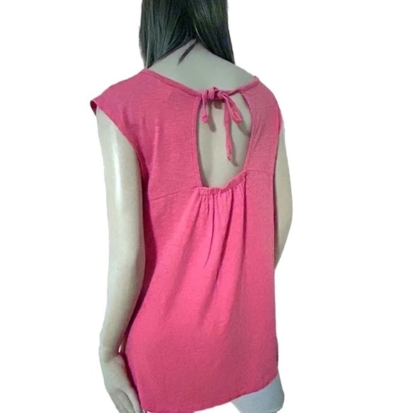 Caslon Top Tank Shirt Tunic Sustainable 100% Cotton Keyhole Bow Tie Back NWOT - Picture 8 of 12